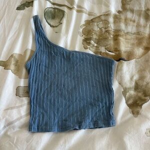 Better Be Asymmetrical Blue Ribbed Skirt